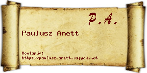 Paulusz Anett névjegykártya
